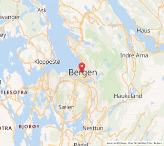 Map of Bergen, Vestland