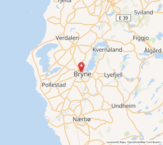 Map of Bryne, Rogaland