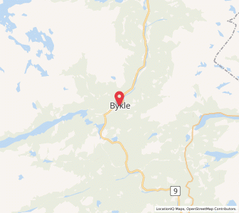 Map of Bykle, Agder