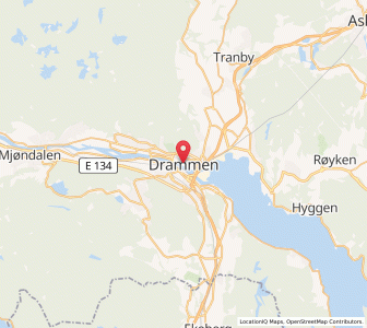 Map of Drammen, Viken