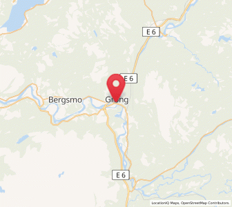 Map of Grong, Trøndelag