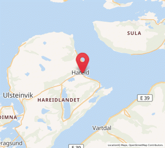 Map of Hareid, Møre og Romsdal