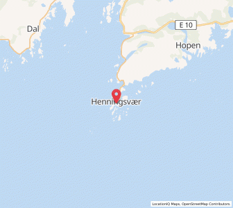 Map of Henningsvær, Nordland