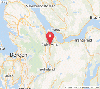 Map of Indre Arna, Vestland