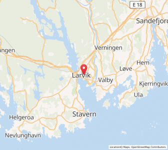 Map of Larvik, Vestfold og Telemark