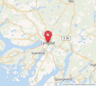 Map of Lyngdal, Agder