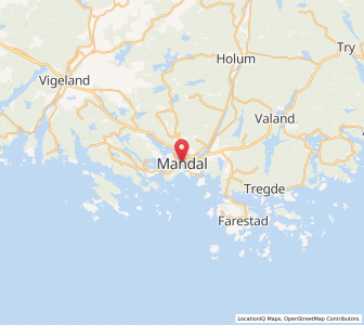Map of Mandal, Agder