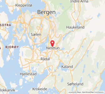 Map of Nesttun, Vestland