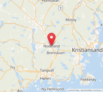 Map of Nodeland, Agder