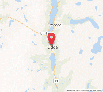 Map of Odda, Vestland
