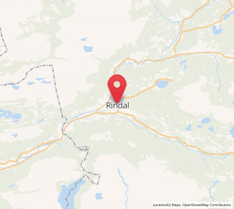 Map of Rindal, Trøndelag