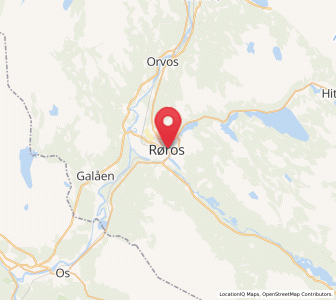 Map of Røros, Trøndelag