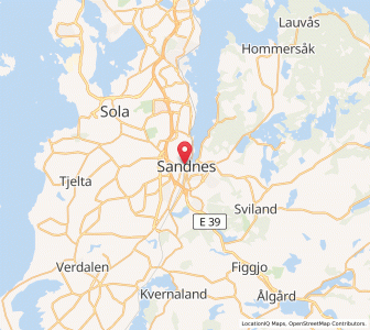 Map of Sandnes, Rogaland