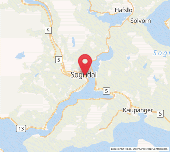 Map of Sogndal, Vestland