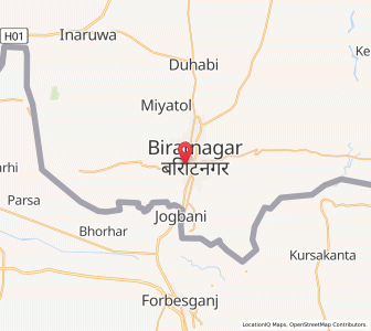 Map of Biratnagar, Province 1