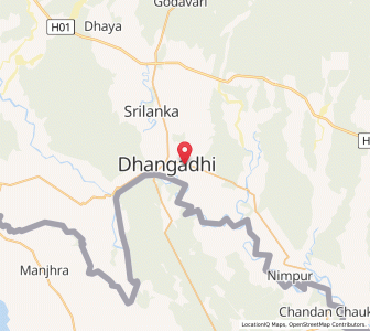 Map of Dhangaḍhi̇̄, Sudurpashchim Pradesh