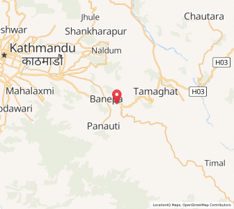 Map of Dhulikhel, Bagmati Province
