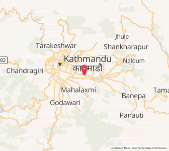 Map of Madhyapur Thimi, Bagmati Province
