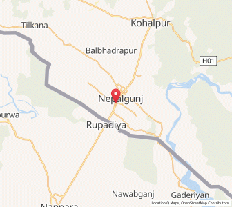 Map of Nepalgunj, Lumbini Province