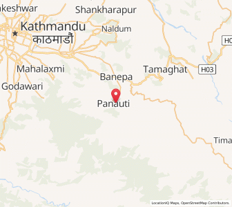 Map of Panauti, Bagmati Province