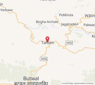 Map of Tānsen, Lumbini Province