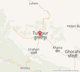 Map of Tulsīpur, Lumbini Province