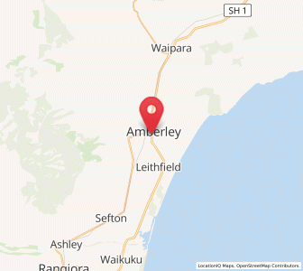 Map of Amberley, Canterbury