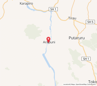 Map of Arapuni, Waikato