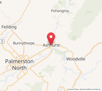 Map of Ashhurst, Manawatu-Wanganui