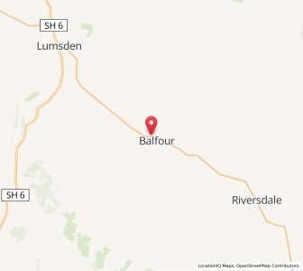 Map of Balfour, Southland