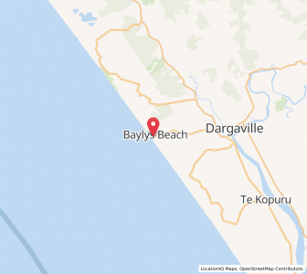 Map of Baylys Beach, Northland