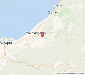 Map of Denniston, West Coast