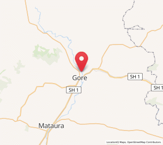 Map of East Gore, Southland