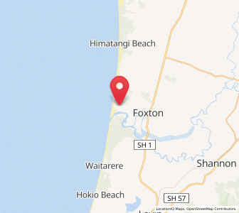 Map of Foxton Beach, Manawatu-Wanganui