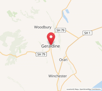 Map of Geraldine, Canterbury