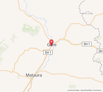 Map of Gore, Southland