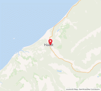 Map of Haast, West Coast