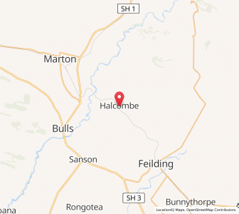Map of Halcombe, Manawatu-Wanganui