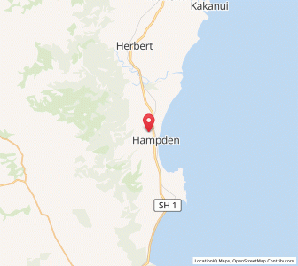 Map of Hampden, Otago