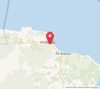 Map of Hicks Bay, Gisborne