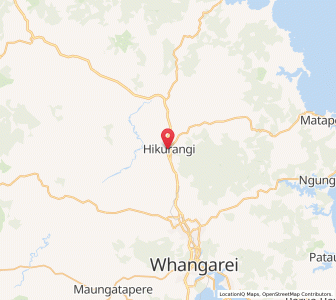 Map of Hikurangi, Northland