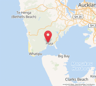 Map of Huia, Auckland