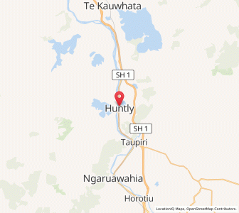 Map of Huntly, Auckland