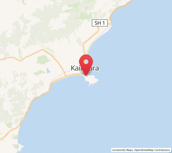 Map of Kaikoura, Canterbury