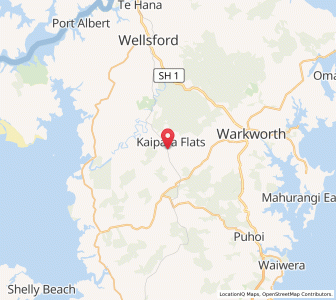 Map of Kaipara Flats, Auckland