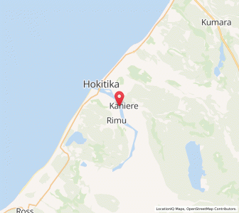 Map of Kaniere, West Coast