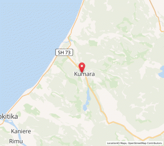Map of Kumara, West Coast