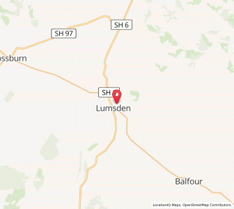Map of Lumsden, Southland
