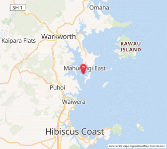 Map of Mahurangi, Auckland