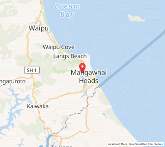 Map of Mangawhai Heads, Auckland